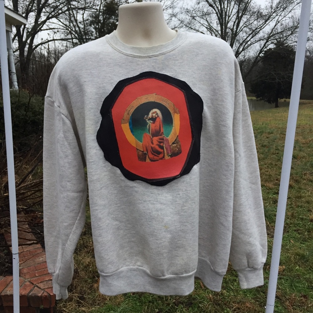 Grateful Dead Patch Upcycled 1990 Sweatshirt - image 2